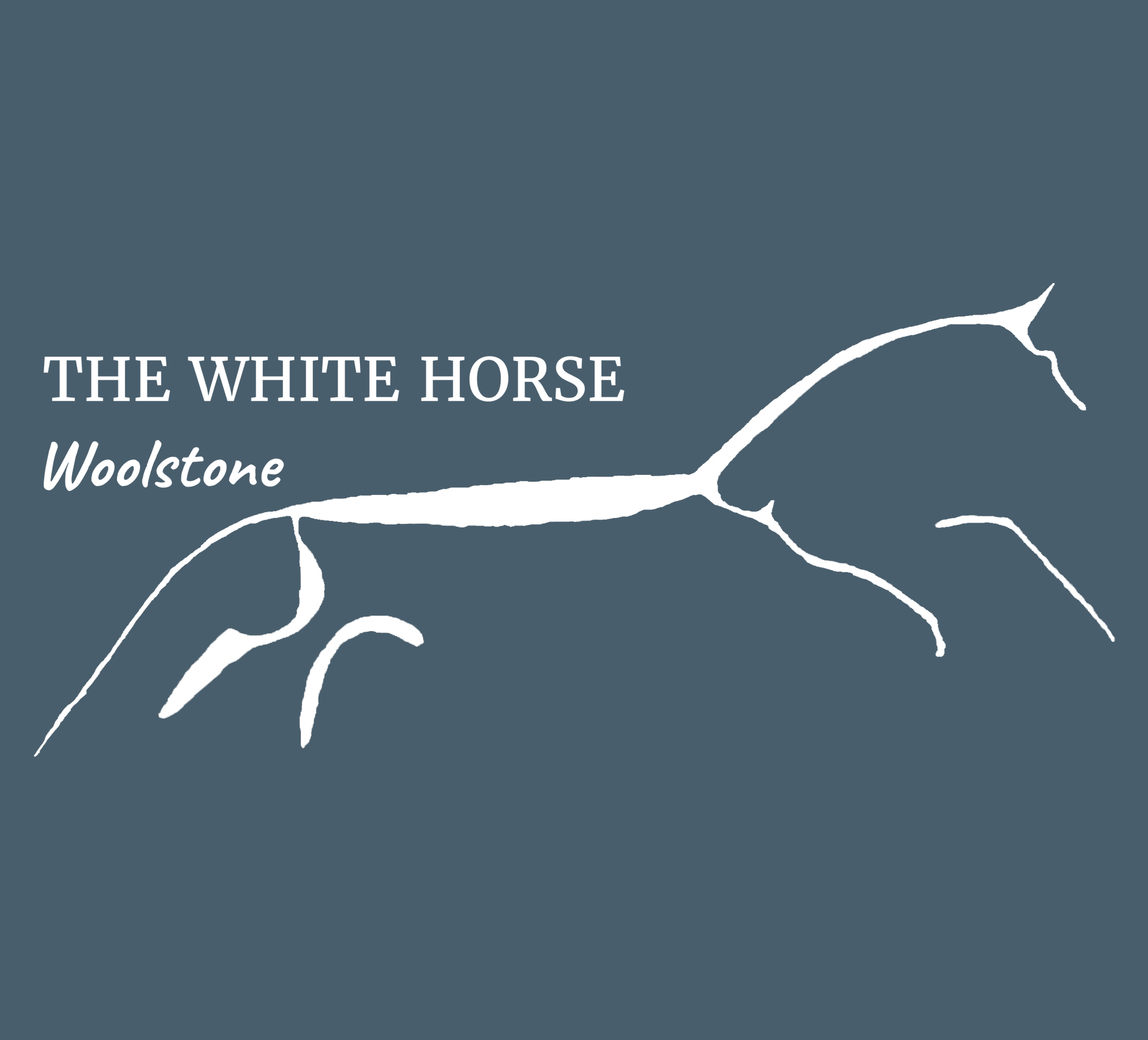 White Horse Woolstone country pub logo